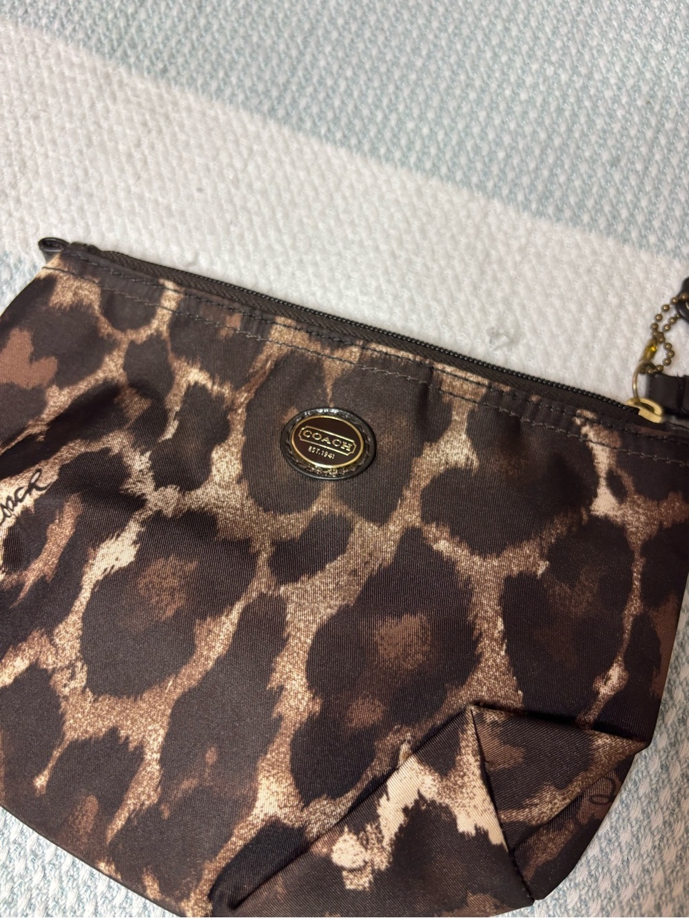 Coach Leopard Print Small Zip Pouch - Picture 3 of 4
